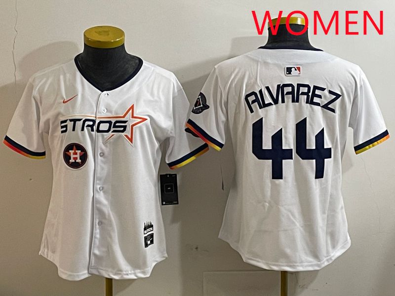 Women Houston Astros #44 Alvarez White three generations Joint Name Nike 2025 MLB Jersey style 12